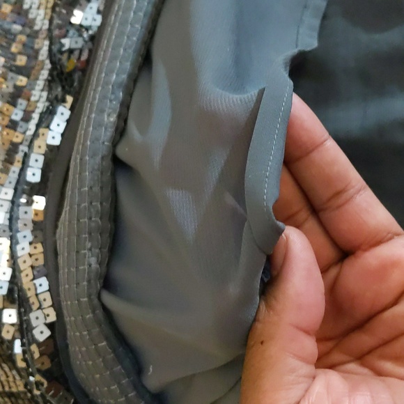 Joe Fresh| NWT Silver Spaghetti Strap Square Sequined Dress - Picture 9 of 13